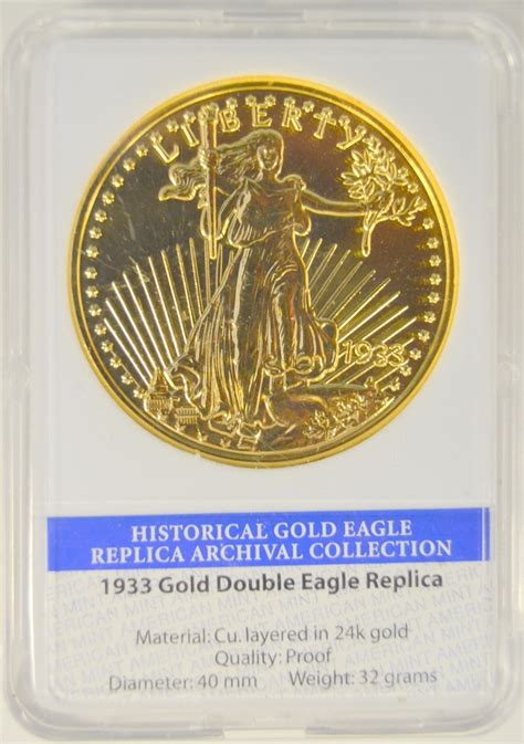 1933 gold double eagle replica layered in 24k gold|1933 double eagle proof value.